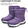 DREAM PAIRS Boys Girls Snow Boots Lightweight Slip Resistant Mid Calf Winter Shoes for Little/Big Kid(Purple)