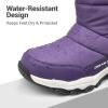 DREAM PAIRS Boys Girls Snow Boots Lightweight Slip Resistant Mid Calf Winter Shoes for Little/Big Kid(Purple)