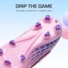 DREAM PAIRS Boys Girls Soccer Cleats Firm Ground Kids Youth Athletic Outdoor Football Shoes(Pink/Purple)