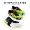 DREAM PAIRS Boys Girls Soccer Cleats Youth Firm Groud Sport Football Cleats with Soccer Socks for Little/Big Kid/Toddler(Neon Green/Black)