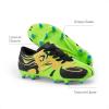 DREAM PAIRS Boys Girls Soccer Cleats Youth Firm Groud Sport Football Cleats with Soccer Socks for Little/Big Kid/Toddler(Neon Green/Black)
