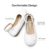 DREAM PAIRS Girls Dress Shoes Girl’s Ballerina Flat Ankle Strap Ballet Flats (Toddler/Little Kid/Big Kid)(White)