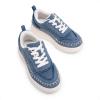 DREAM PAIRS Girls Fashion Sneakers Tennis Shoes Kids Platform Lightweight Lace Up Casual Walking Shoes(Denim Blue)