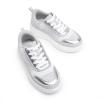 DREAM PAIRS Girls Fashion Sneakers Tennis Shoes Kids Platform Lightweight Lace Up Casual Walking Shoes(Silver)