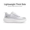 DREAM PAIRS Girls Fashion Sneakers Tennis Shoes Kids Platform Lightweight Lace Up Casual Walking Shoes(Silver)