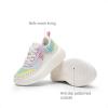 DREAM PAIRS Girls Fashion Sneakers Tennis Shoes Kids Platform Lightweight Lace Up Casual Walking Shoes(White/Rainbow-pu)