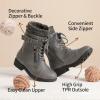 DREAM PAIRS Girl’s Mid Calf Combat Ankle Lace up Boots(Grey-z)