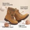 DREAM PAIRS Girl’s Mid Calf Combat Ankle Lace up Boots(Wheat)
