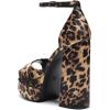 DREAM PAIRS High Heels Chunky Block Platform Heels for Women Ankle Strap Sexy Open Square Toe Heels Dressy Pumps Sandals(Leopard)