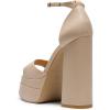 DREAM PAIRS High Heels Chunky Block Platform Heels for Women Ankle Strap Sexy Open Square Toe Heels Dressy Pumps Sandals(Nude)