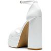 DREAM PAIRS High Heels Chunky Block Platform Heels for Women Ankle Strap Sexy Open Square Toe Heels Dressy Pumps Sandals(White)