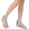 DREAM PAIRS Lace-up Gladiator Sandals Strappy Dressy Summer Flat Sandals for Women(02-silver)