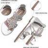 DREAM PAIRS Lace-up Gladiator Sandals Strappy Dressy Summer Flat Sandals for Women(02-silver)