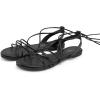 DREAM PAIRS Lace-up Gladiator Sandals Strappy Dressy Summer Flat Sandals for Women(Black)