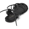 DREAM PAIRS Lace-up Gladiator Sandals Strappy Dressy Summer Flat Sandals for Women(Black)