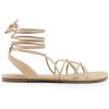 DREAM PAIRS Lace-up Gladiator Sandals Strappy Dressy Summer Flat Sandals for Women(Nude)