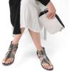 DREAM PAIRS Lace-up Gladiator Sandals Strappy Dressy Summer Flat Sandals for Women(Pewter)