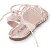 DREAM PAIRS Lace-up Gladiator Sandals Strappy Dressy Summer Flat Sandals for Women(Rose Gold-pu)