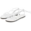 DREAM PAIRS Lace-up Gladiator Sandals Strappy Dressy Summer Flat Sandals for Women(White)