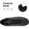 DREAM PAIRS Mens Sport Flexible Athletic Lace Up Light Weight Outdoor Cleats Football Soccer Shoes(Black/Dark/Grey)