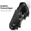 DREAM PAIRS Mens Sport Flexible Athletic Lace Up Light Weight Outdoor Cleats Football Soccer Shoes(Black/Grey)
