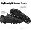 DREAM PAIRS Mens Sport Flexible Athletic Lace Up Light Weight Outdoor Cleats Football Soccer Shoes(Black/Grey)