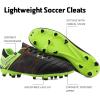 DREAM PAIRS Mens Sport Flexible Athletic Lace Up Light Weight Outdoor Cleats Football Soccer Shoes(Black/Lemon/Green/Red)