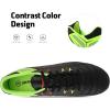 DREAM PAIRS Mens Sport Flexible Athletic Lace Up Light Weight Outdoor Cleats Football Soccer Shoes(Black/Lemon/Green/Red)