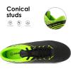 DREAM PAIRS Mens Sport Flexible Athletic Lace Up Light Weight Outdoor Cleats Football Soccer Shoes(Black/Neon/Green)