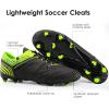 DREAM PAIRS Mens Sport Flexible Athletic Lace Up Light Weight Outdoor Cleats Football Soccer Shoes(Black/Neon/Green)
