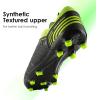 DREAM PAIRS Mens Sport Flexible Athletic Lace Up Light Weight Outdoor Cleats Football Soccer Shoes(Black/Neon/Green)