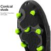 DREAM PAIRS Mens Sport Flexible Athletic Lace Up Light Weight Outdoor Cleats Football Soccer Shoes(Black/Neon/Green)