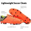 DREAM PAIRS Mens Sport Flexible Athletic Lace Up Light Weight Outdoor Cleats Football Soccer Shoes(Orange/Black/Lemon/Green)