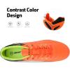 DREAM PAIRS Mens Sport Flexible Athletic Lace Up Light Weight Outdoor Cleats Football Soccer Shoes(Orange/Black/Lemon/Green)