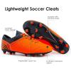 DREAM PAIRS Mens Sport Flexible Athletic Lace Up Light Weight Outdoor Cleats Football Soccer Shoes(Orange/Navy)