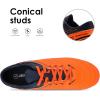 DREAM PAIRS Mens Sport Flexible Athletic Lace Up Light Weight Outdoor Cleats Football Soccer Shoes(Orange/Navy)