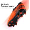 DREAM PAIRS Mens Sport Flexible Athletic Lace Up Light Weight Outdoor Cleats Football Soccer Shoes(Orange/Navy)