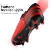 DREAM PAIRS Mens Sport Flexible Athletic Lace Up Light Weight Outdoor Cleats Football Soccer Shoes(Red/Black)