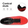 DREAM PAIRS Mens Sport Flexible Athletic Lace Up Light Weight Outdoor Cleats Football Soccer Shoes(Red/Black)