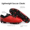 DREAM PAIRS Mens Sport Flexible Athletic Lace Up Light Weight Outdoor Cleats Football Soccer Shoes(Red/Black)