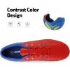 DREAM PAIRS Mens Sport Flexible Athletic Lace Up Light Weight Outdoor Cleats Football Soccer Shoes(Red/Royal/Lemon/Green)