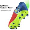 DREAM PAIRS Mens Sport Flexible Athletic Lace Up Light Weight Outdoor Cleats Football Soccer Shoes(Red/Royal/Lemon/Green)