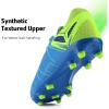 DREAM PAIRS Mens Sport Flexible Athletic Lace Up Light Weight Outdoor Cleats Football Soccer Shoes(Royal/Lemon/Green)