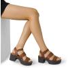 DREAM PAIRS Platform Heels for Women Lightweight Chunky Open Toe Stylish Comfortable Fisherman Sandals with Adjustable Ankle Strap(Brown)