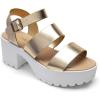 DREAM PAIRS Platform Heels for Women Lightweight Chunky Open Toe Stylish Comfortable Fisherman Sandals with Adjustable Ankle Strap(Gold)