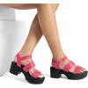 DREAM PAIRS Platform Heels for Women Lightweight Chunky Open Toe Stylish Comfortable Fisherman Sandals with Adjustable Ankle Strap(Hot Pink)