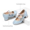 DREAM PAIRS Platform Heels for Women Lightweight Chunky Open Toe Stylish Comfortable Fisherman Sandals with Adjustable Ankle Strap(Light Blue)
