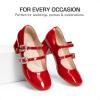 DREAM PAIRS Platform Heels for Women Lightweight Chunky Open Toe Stylish Comfortable Fisherman Sandals with Adjustable Ankle Strap(Red)