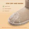 DREAM PAIRS Snow Boots for Women Genuine Suede Faux Fur Lining Anti-Slip Warm Winter Booties Slip On Memory Foam Ankle Boots FuzzyClassicⅡ Low Boots(Sand)