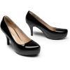 DREAM PAIRS Tiffany Women’s Classic Elegant Versatile Low Stiletto Heel Dress Platform Pumps Shoes(Black/Pat)